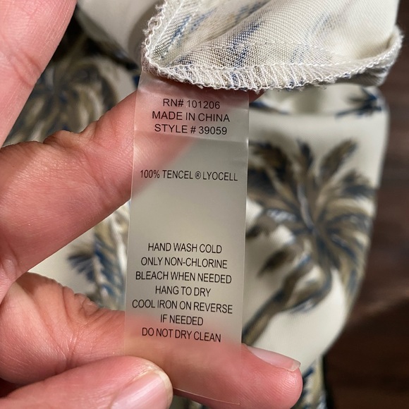 Soft Surroundings Print Tencel / Trouser Pants: drawstring pants, size: PM - Picture 5 of 6